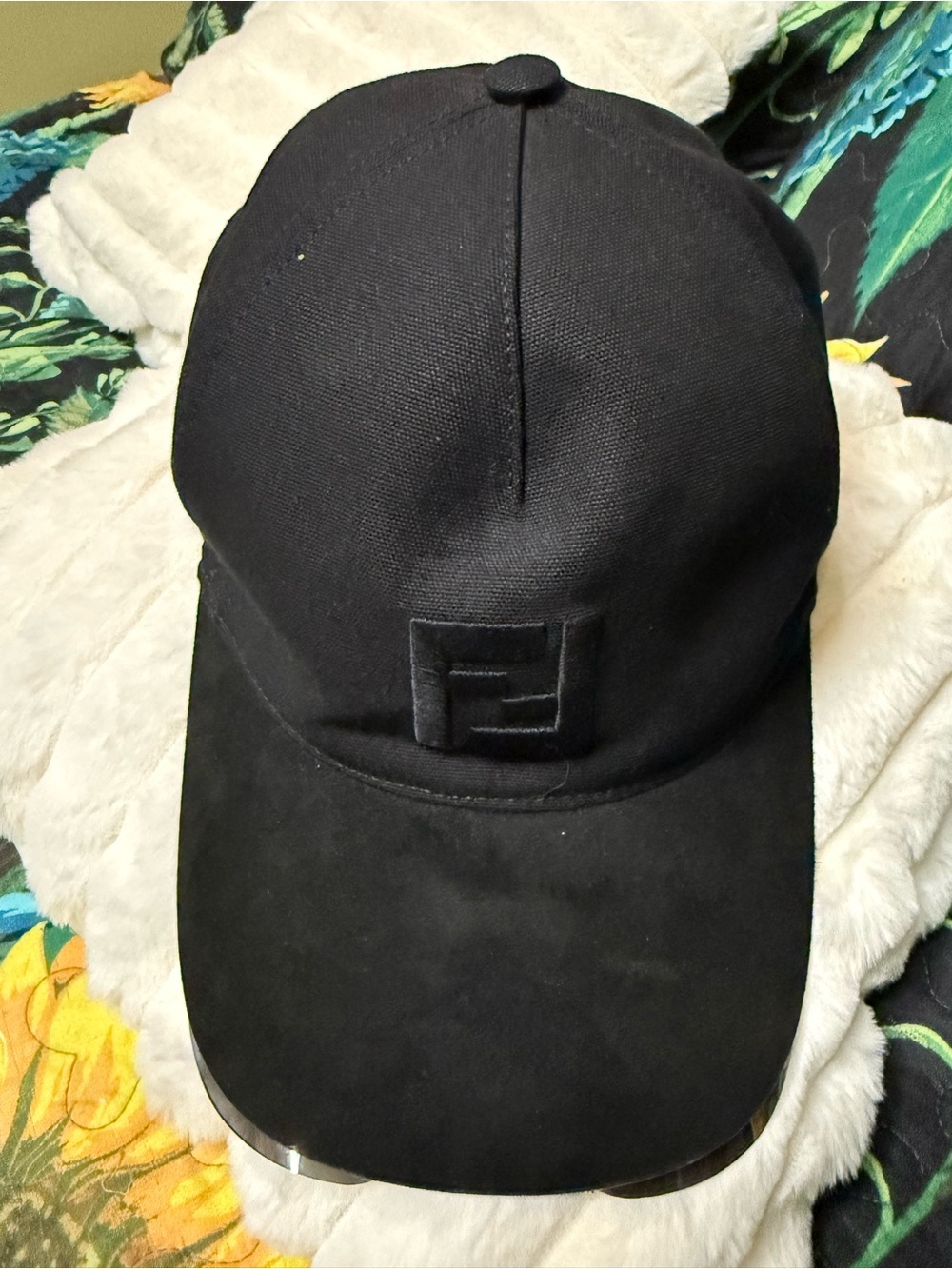 Black Embroidered Logo Baseball Cap - fendi